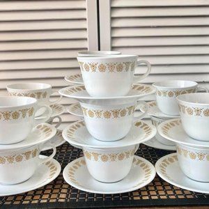 Correlle Livingware by Corningware- Butterfly Gold Flat cup and saucer